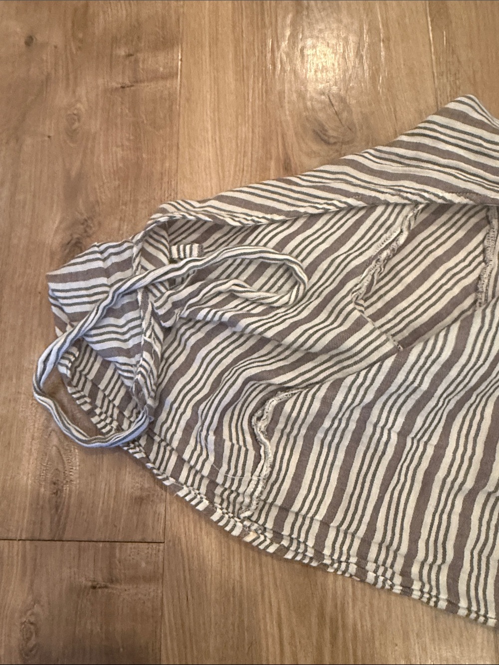 Urban Outfitters gray and white Striped Wrap Crop Top - Picture 5 of 5